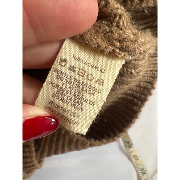 Hem & Thread Caspian Button Turtleneck Sweater Boxy Striped Brown Gold Buttons S - Picture 7 of 9